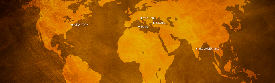 World map with milestone's filiali